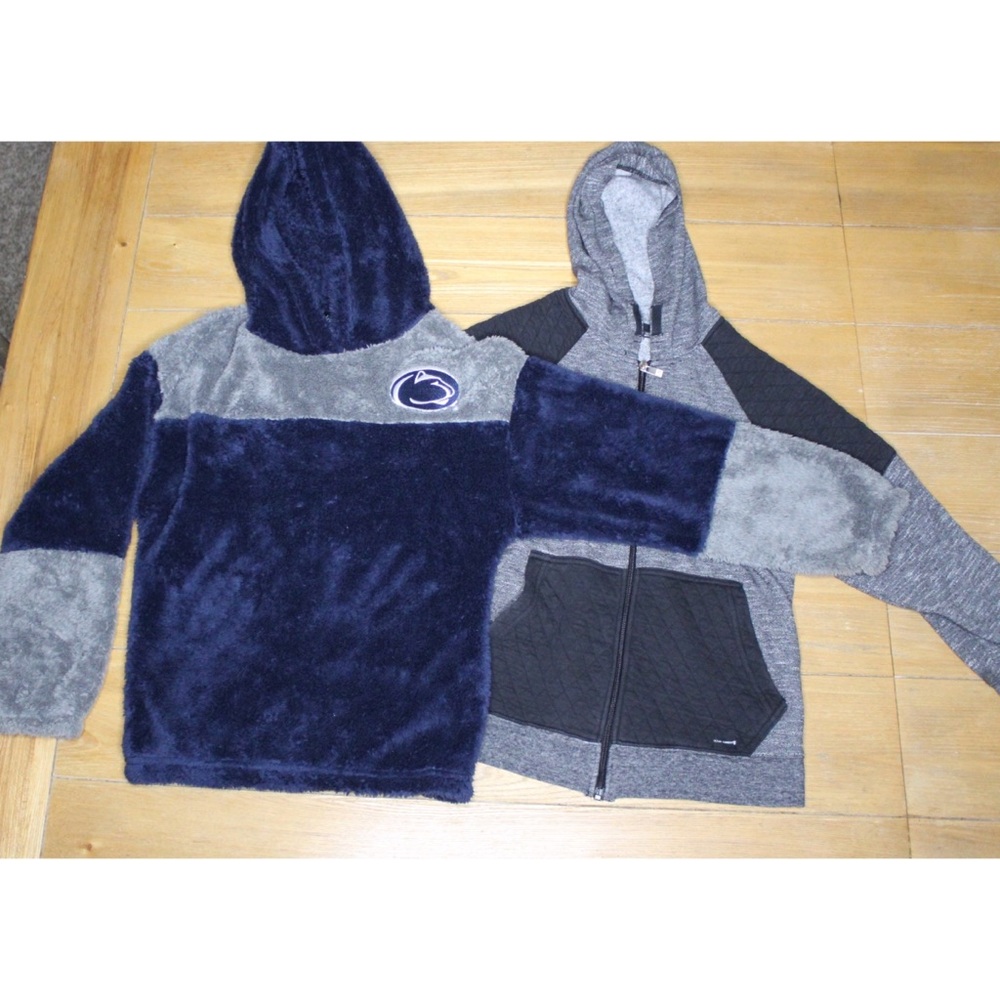 Boys (2) Piece Hoodie and Zip Up 10-12 Bundle Lot Penn State and Ocean Current